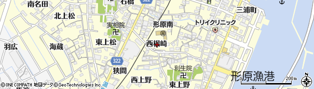 愛知県蒲郡市形原町西根崎周辺の地図