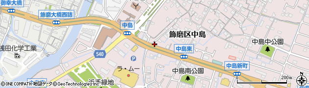 兵庫県姫路市飾磨区中島635周辺の地図