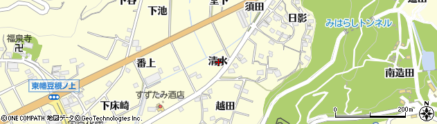 愛知県西尾市東幡豆町清水周辺の地図