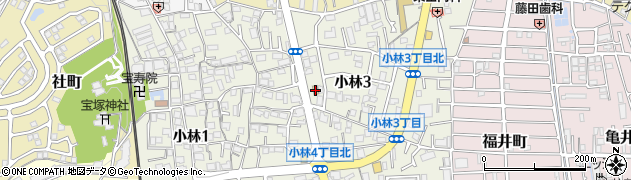 ローソン宝塚小林三丁目店周辺の地図