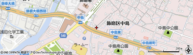 兵庫県姫路市飾磨区中島647周辺の地図