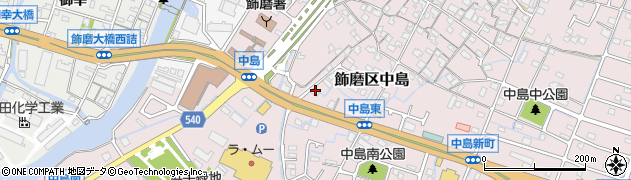 兵庫県姫路市飾磨区中島637周辺の地図