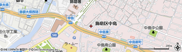 兵庫県姫路市飾磨区中島683周辺の地図