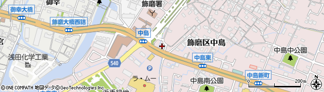兵庫県姫路市飾磨区中島1193周辺の地図