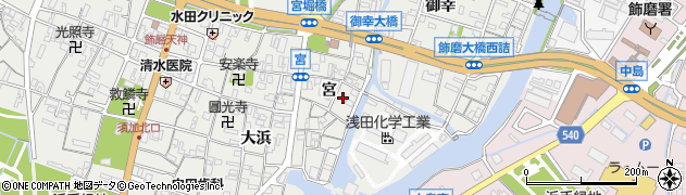 兵庫県姫路市飾磨区宮148周辺の地図