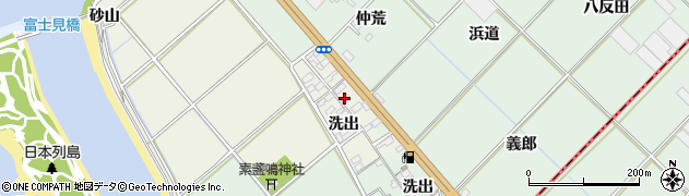 愛知県豊川市御津町新田洗出15周辺の地図