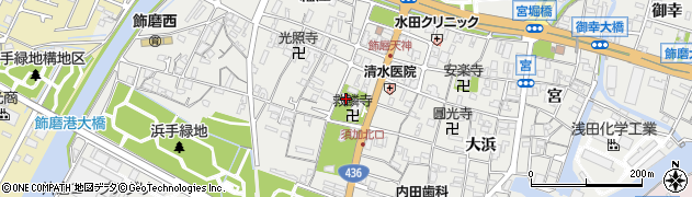 兵庫県姫路市飾磨区天神30周辺の地図