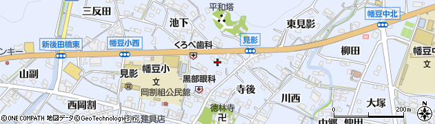 愛知県西尾市西幡豆町（西見影）周辺の地図
