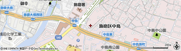 兵庫県姫路市飾磨区中島650周辺の地図
