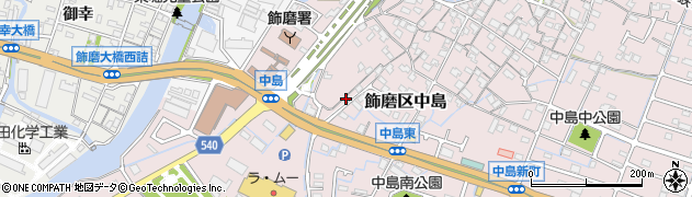 兵庫県姫路市飾磨区中島645周辺の地図