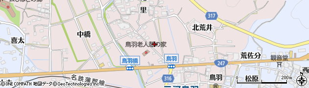愛知県西尾市鳥羽町（壱丁田）周辺の地図