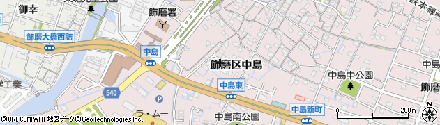 兵庫県姫路市飾磨区中島618周辺の地図