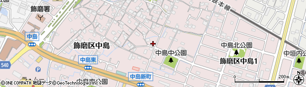 兵庫県姫路市飾磨区中島817周辺の地図