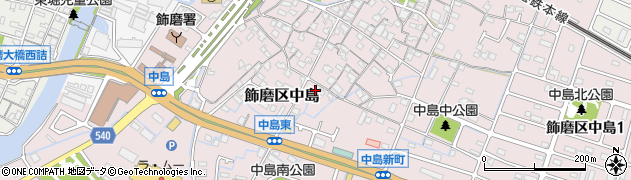兵庫県姫路市飾磨区中島750周辺の地図