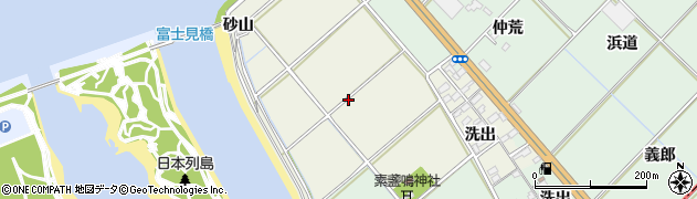 愛知県豊川市御津町新田周辺の地図