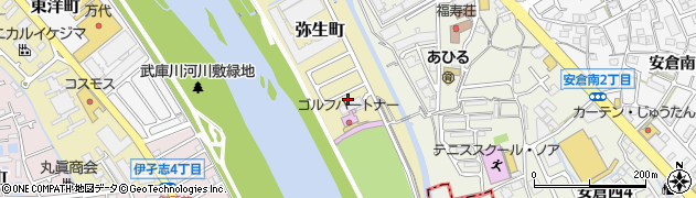 兵庫県宝塚市弥生町周辺の地図
