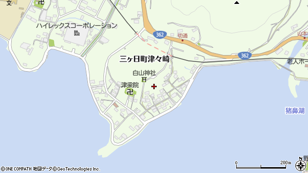 〒431-1405 静岡県浜松市浜名区三ヶ日町津々崎の地図