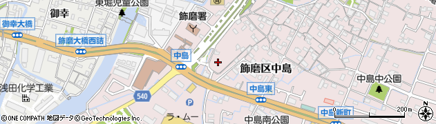 兵庫県姫路市飾磨区中島655周辺の地図