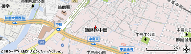 兵庫県姫路市飾磨区中島710周辺の地図