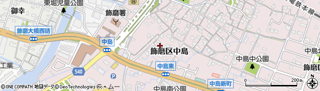 兵庫県姫路市飾磨区中島726周辺の地図