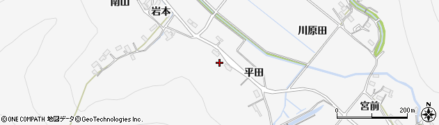 愛知県豊橋市嵩山町（平田）周辺の地図