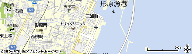 愛知県蒲郡市形原町（三浦町）周辺の地図