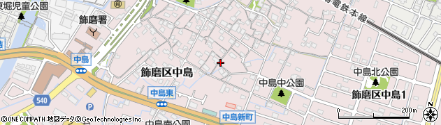 兵庫県姫路市飾磨区中島774周辺の地図