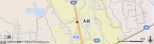 三重県伊賀市大谷周辺の地図