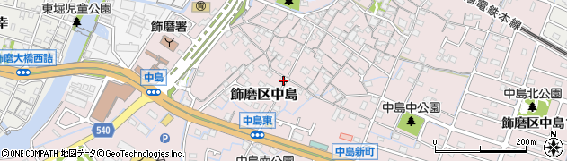 兵庫県姫路市飾磨区中島745周辺の地図