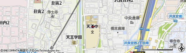 茨木市立天王中学校周辺の地図