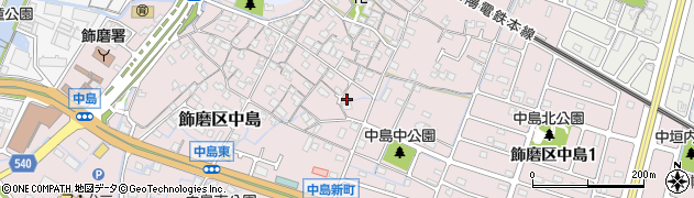 兵庫県姫路市飾磨区中島794周辺の地図