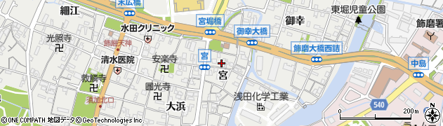 兵庫県姫路市飾磨区宮27周辺の地図