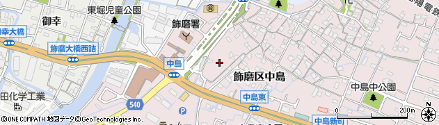 兵庫県姫路市飾磨区中島654周辺の地図