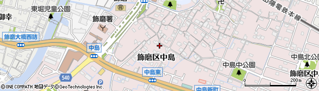 兵庫県姫路市飾磨区中島708周辺の地図