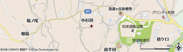 京都府和束町（相楽郡）白栖（小杉田）周辺の地図