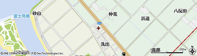 愛知県豊川市御津町新田洗出4周辺の地図