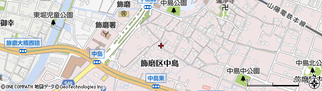 兵庫県姫路市飾磨区中島703周辺の地図