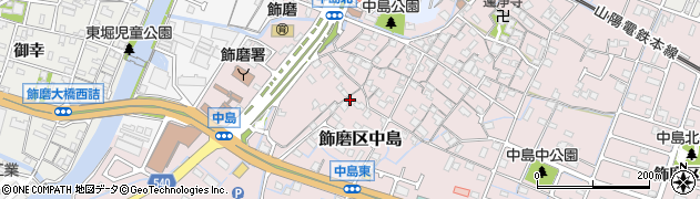 兵庫県姫路市飾磨区中島705周辺の地図