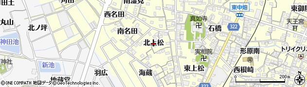 愛知県蒲郡市形原町（北上松）周辺の地図