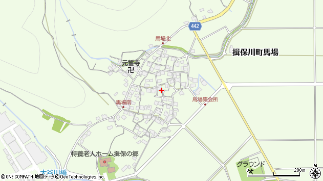 〒671-1665 兵庫県たつの市揖保川町馬場の地図