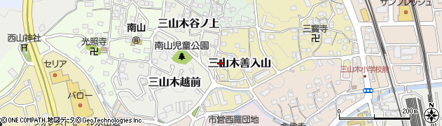 京都府京田辺市三山木善入山21周辺の地図
