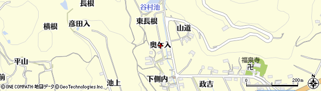 愛知県西尾市東幡豆町（奥ケ入）周辺の地図