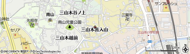 京都府京田辺市三山木善入山52周辺の地図