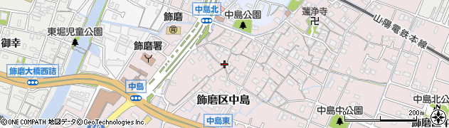 兵庫県姫路市飾磨区中島1034周辺の地図