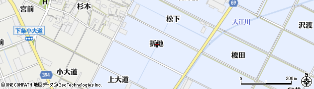 愛知県豊橋市下条東町折地周辺の地図