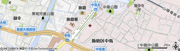兵庫県姫路市飾磨区中島674周辺の地図