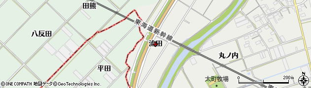 愛知県豊川市伊奈町（流田）周辺の地図