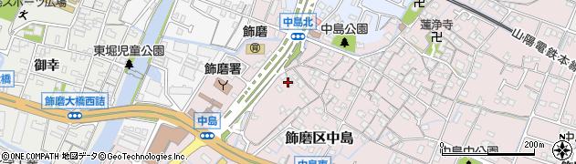 兵庫県姫路市飾磨区中島687周辺の地図