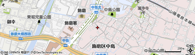 兵庫県姫路市飾磨区中島688周辺の地図