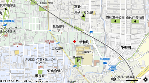 〒567-0855 大阪府茨木市新和町の地図